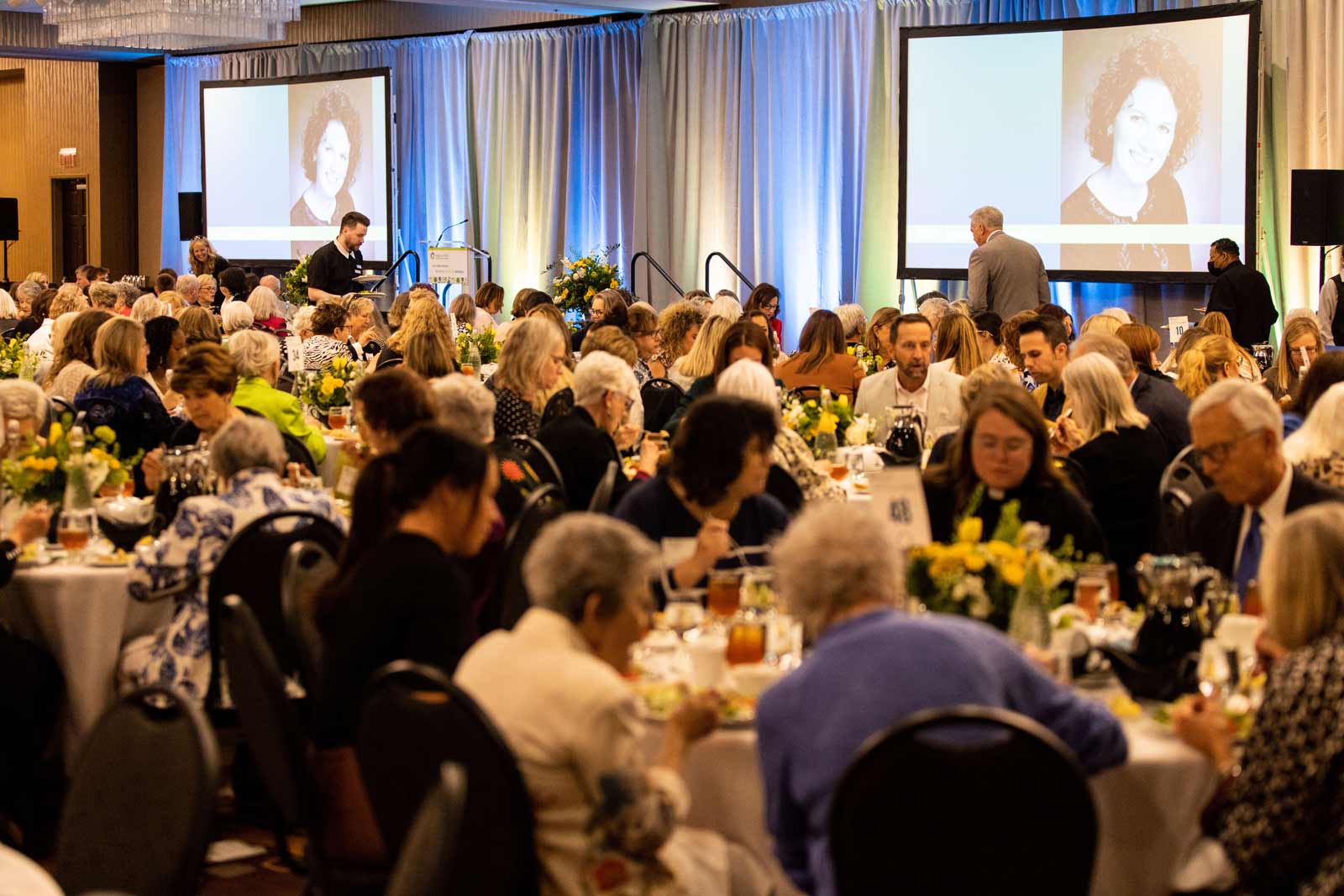 A full room of attendees at the 2023 Women Helping Women annual luncheon to assist women and children with mental health support