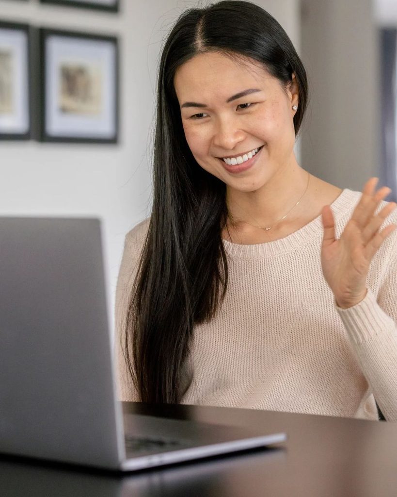 Woman on telehealth meeting